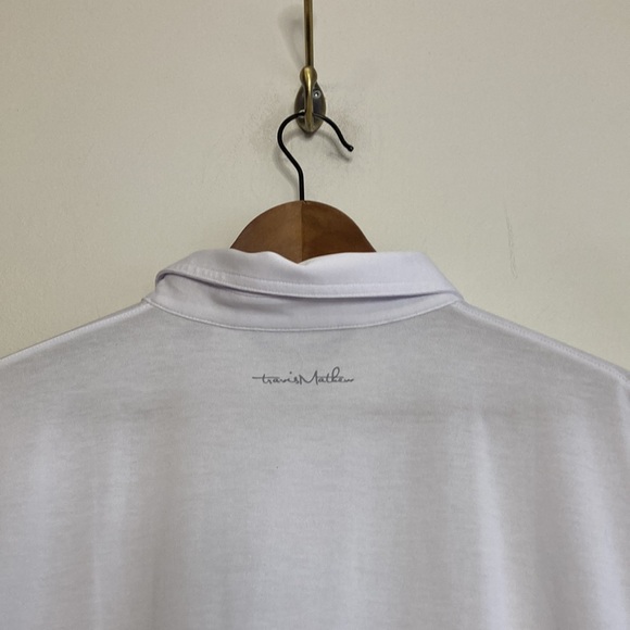 New Travis Mathew Polo Shirt Mens XL White The Zinna Short Sleeve Golf Tennis - Picture 4 of 15